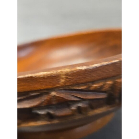 6" Hand-Carved Wood Bowl Salad Decor Handmade Rustic Artisan Tableware 092430 - Picture 9 of 9